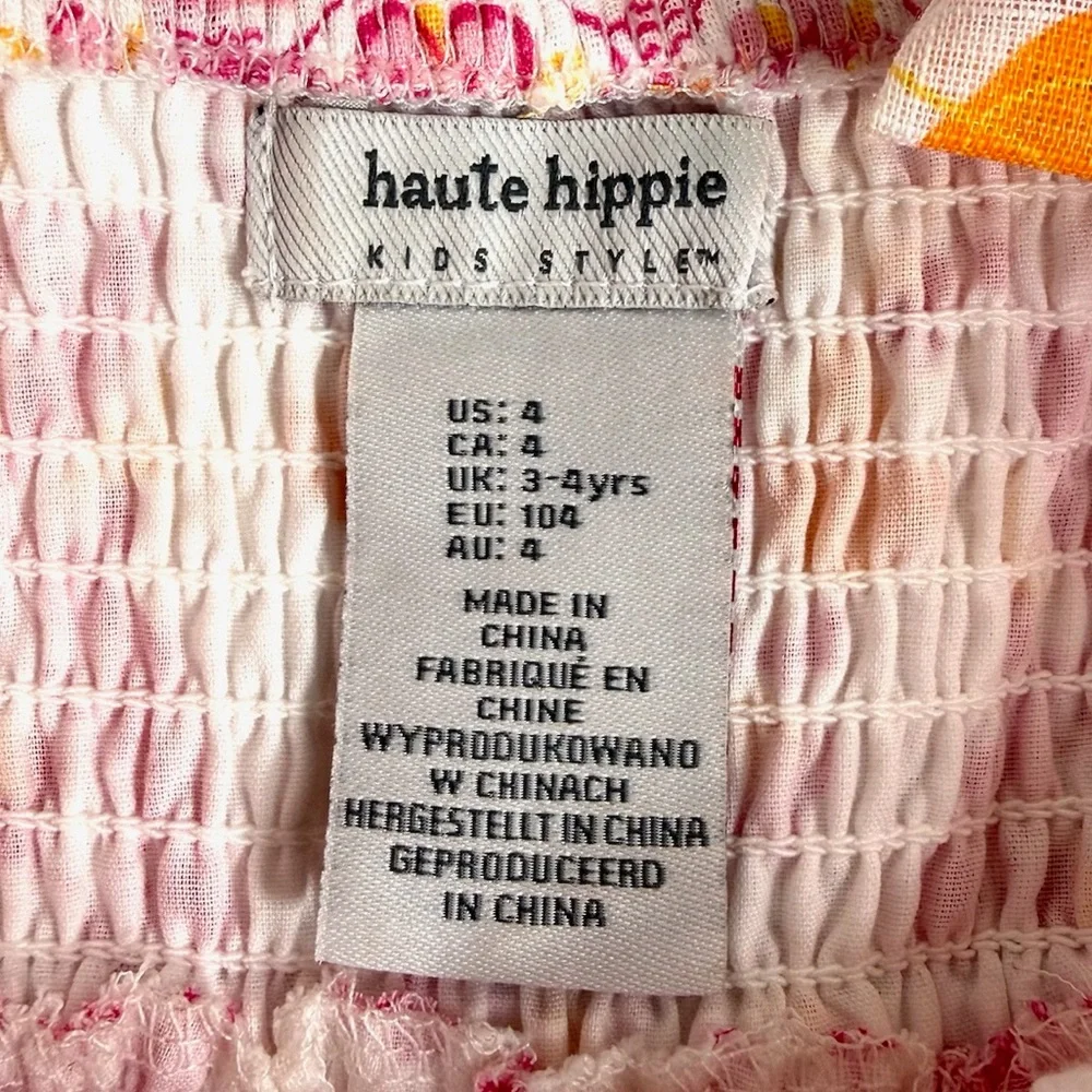 HAUTE HIPPIE Girls’ Paisley Floral‎ Bohemian Tiered Smocked Sundress Preppy 4